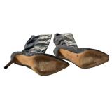 Jessica Simpson Grey Glittery Knee-High Stilletto Style Boots Size 6/ 36 1/2