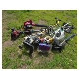 Group of blowers & weed trimmers for parts or repair. Untested. As shown.