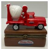 RARE Vintage Minjiature TONKA Brand Trinket Box With Tonka Cement Truck And Cement Bag (VERY COOL)