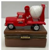 RARE Vintage Minjiature TONKA Brand Trinket Box With Tonka Cement Truck And Cement Bag (VERY COOL)