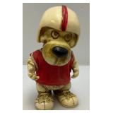 Vintage RARE 1977 Creative Mfg. Inc Football Player Dog Promo Bank (Crack In Neck Needs Repair)