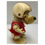 Vintage RARE 1977 Creative Mfg. Inc Football Player Dog Promo Bank (Crack In Neck Needs Repair)