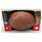 JIM MORA &  JIM MORA SR. Autographed Wilson NFL Football