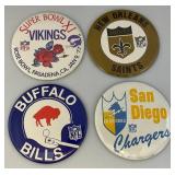 Vintage 6" NFL Team Collectors Buttons