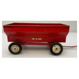 Vintage Tru-Scale Preseed Steel Barge Wagon With Plastic Rims And Rubber Tires 1/16 Scale