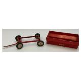 Vintage Tru-Scale Preseed Steel Barge Wagon With Plastic Rims And Rubber Tires 1/16 Scale