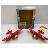 Vintage Die Cast Ertl Collectibles NFL Team Goaline Classics Kansas City Chiefs Stadium Biplane Banks One With Banner & Original Box