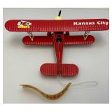 Vintage Die Cast Ertl Collectibles NFL Team Goaline Classics Kansas City Chiefs Stadium Biplane Banks One With Banner & Original Box