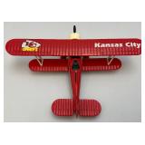 Vintage Die Cast Ertl Collectibles NFL Team Goaline Classics Kansas City Chiefs Stadium Biplane Banks One With Banner & Original Box