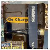 Vintage Die Cast Ertl Collectibles NFL Team Goaline Classics San Diego CHARGERS Stadium Biplane Bank With Banner (NIB)
