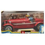 Vintage Burago DISNEY Donald Duck Alfa Romeo 8C 2300 Monza 1/18 Scale Die Cast Replica (NIB)