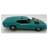 1972 General Mills Kenner Group SSP "Hustlin Hoss" Teal Mach 1 Mustang (No Ripcord) Common Tire Wear On Bottom
