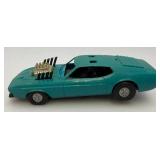 1972 General Mills Kenner Group SSP "Hustlin Hoss" Teal Mach 1 Mustang (No Ripcord) Common Tire Wear On Bottom