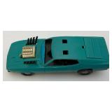 1972 General Mills Kenner Group SSP "Hustlin Hoss" Teal Mach 1 Mustang (No Ripcord) Common Tire Wear On Bottom