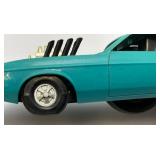 1972 General Mills Kenner Group SSP "Hustlin Hoss" Teal Mach 1 Mustang (No Ripcord) Common Tire Wear On Bottom