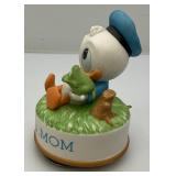Vintage Miniature Porcelain I Love You Mom Baby Donald Duck Music Box