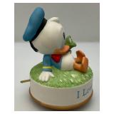 Vintage Miniature Porcelain I Love You Mom Baby Donald Duck Music Box