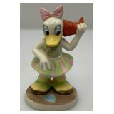 Vintage Daisy Duck Bisque Figurine At The Beach Listening To Sea Shells  "By The Sea" 4"