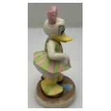 Vintage Daisy Duck Bisque Figurine At The Beach Listening To Sea Shells  "By The Sea" 4"