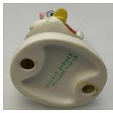 Vintage Daisy Duck Bisque Figurine At The Beach Listening To Sea Shells  "By The Sea" 4"