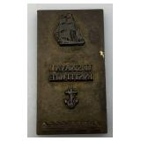 1 3/4" x 3 1/4" Heavy Brass US Naval Institute Ink Plate (VERY COOL)