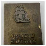 1 3/4" x 3 1/4" Heavy Brass US Naval Institute Ink Plate (VERY COOL)