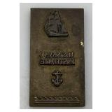 1 3/4" x 3 1/4" Heavy Brass US Naval Institute Ink Plate (VERY COOL)