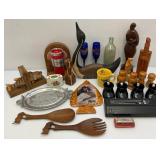 Misc. Vintage Items Including Handcarved Items & More