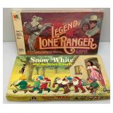 1977 Cadaco SNOW WHITE And The Seven Dwarfs Board Game And The Legend Of The LONE RANGER Board Game In Original Boxes