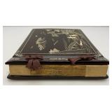 Old Antique Asain Hard Covered Photo Album Stunning Design 9" x 13"