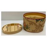 Vintage Jewelry/Hat Box With Feather Boas