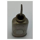 Antique Circa 1910 Nickel Plated Brass Miniature Oil Can For Pinpoint Application 3 1/8" Tall