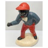 Vintage Cement Lawn Ornament Man With Fishing Pole 26" Tall