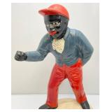 Vintage Cement Lawn Ornament Man With Fishing Pole 26" Tall