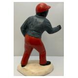 Vintage Cement Lawn Ornament Man With Fishing Pole 26" Tall