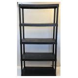 18" x 36" x 70" Plastic Take Apart Black 5 Tier Storage Shelves