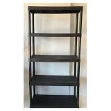 18" x 36" x 70" Plastic Take Apart Black 5 Tier Storage Shelves