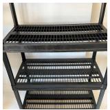 18" x 36" x 54" Plastic Take Apart Black 4 Tier Storage Shelves