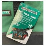 Cordless 18 Volt Drill, 9" Fan New In Box & New Master Force 14" Tool Bag
