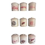 Set of 9 Red Wing Shoe Co. Commemorative Stoneware Crocks