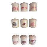 Set of 9 Red Wing Shoe Co. Commemorative Stoneware Crocks