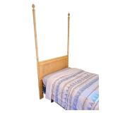 Charming Pair of Yellow Painted Gabberts Faux Bamboo Twin Beds, Includes bedding