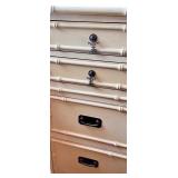 Vintage Yellow Bamboo-Style Gabberts Dresser with Brass Pulls