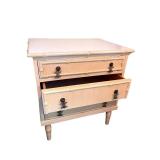 Vintage Yellow Wooden Three-Drawer Gabberts Chest with Bamboo Detailing