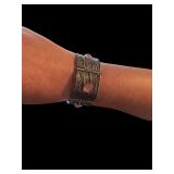 Sterling Silver Bracelet with Pink Stone Accents