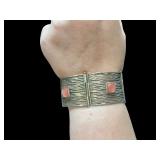 Sterling Silver Bracelet with Pink Stone Accents