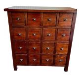 Pottery Barn 16 Drawer Apothecary Cabinet in Chestnut Colored Finish