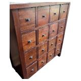 Pottery Barn 16 Drawer Apothecary Cabinet in Chestnut Colored Finish