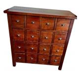 Pottery Barn 16 Drawer Apothecary Cabinet in Chestnut Colored Finish