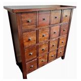 Pottery Barn 16 Drawer Apothecary Cabinet in Chestnut Colored Finish
